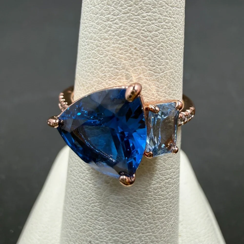 Bomb Party More Than Iconic Size 6‎ Ring Lab True Topaz RBP6653 Rose Gold